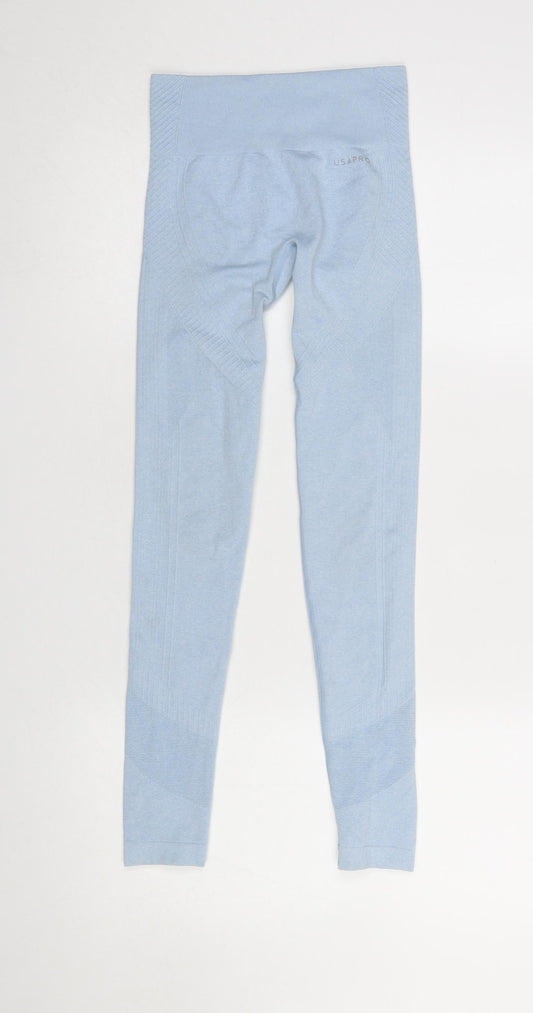 Womens UK Size 6 USA Pro Slim Fit Leggings Blue Leggings