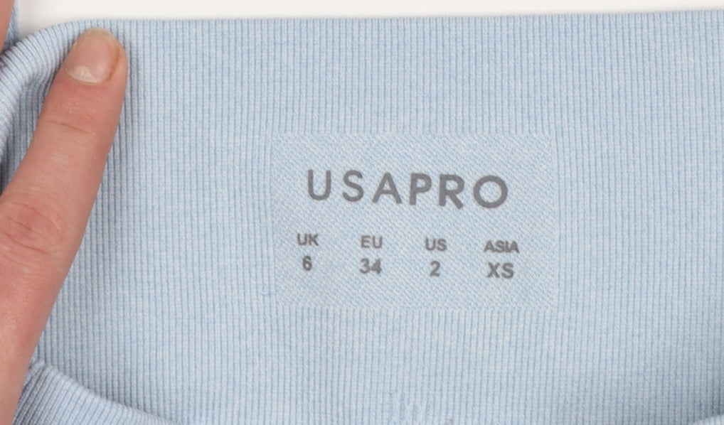 Womens UK Size 6 USA Pro Slim Fit Leggings Blue Leggings