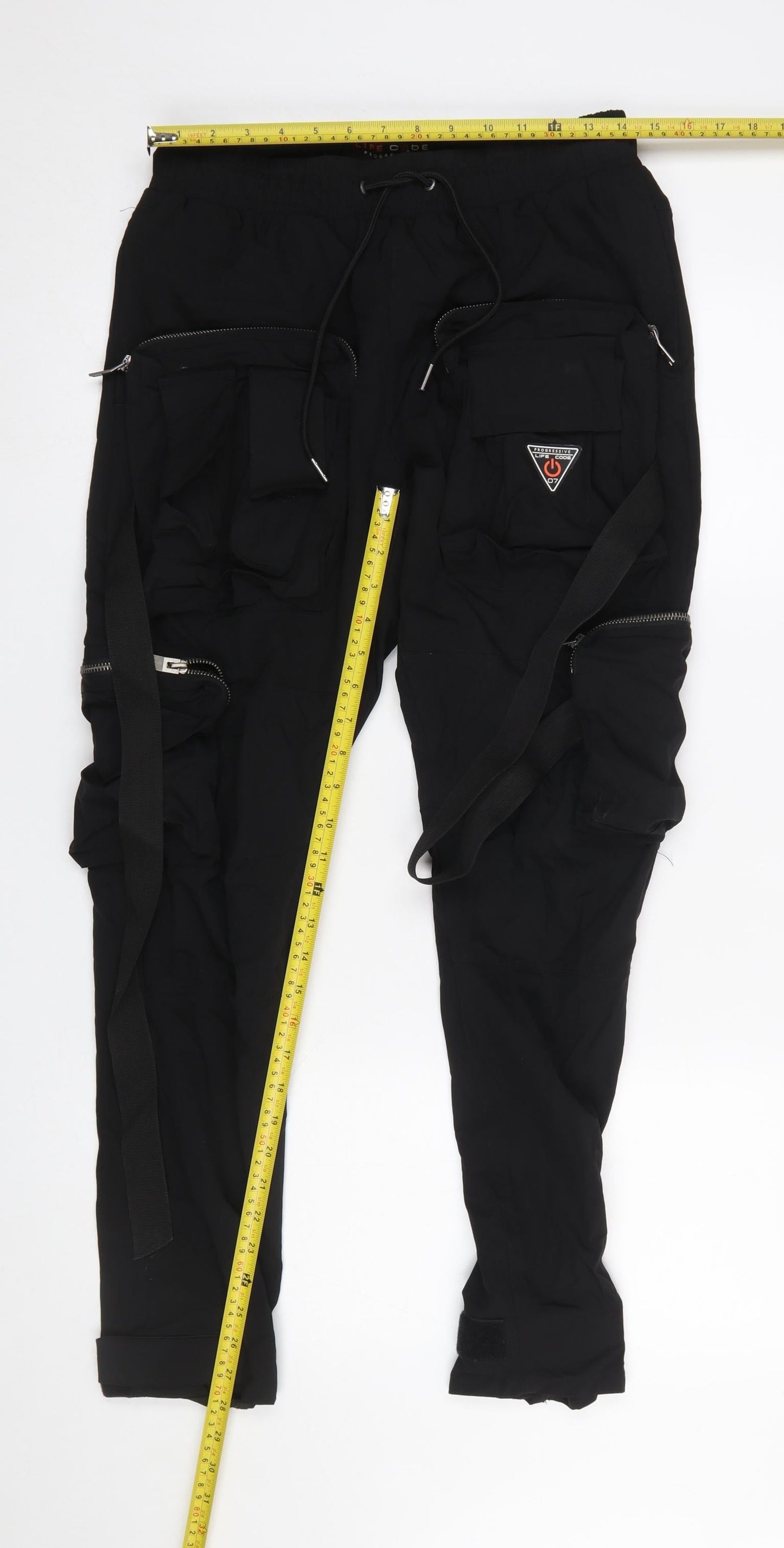 Womens UK Size S Life Code Progressive Regular Fit Cargo Black Trousers