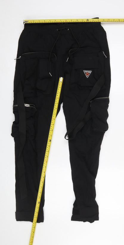 Womens UK Size S Life Code Progressive Regular Fit Cargo Black Trousers