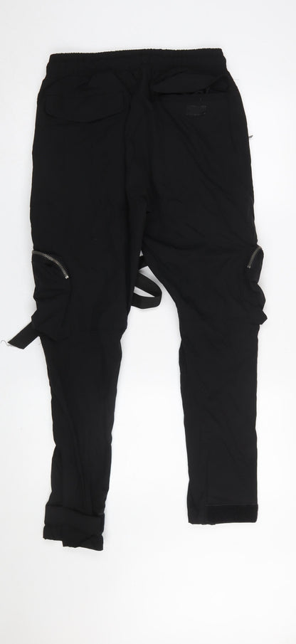 Womens UK Size S Life Code Progressive Regular Fit Cargo Black Trousers