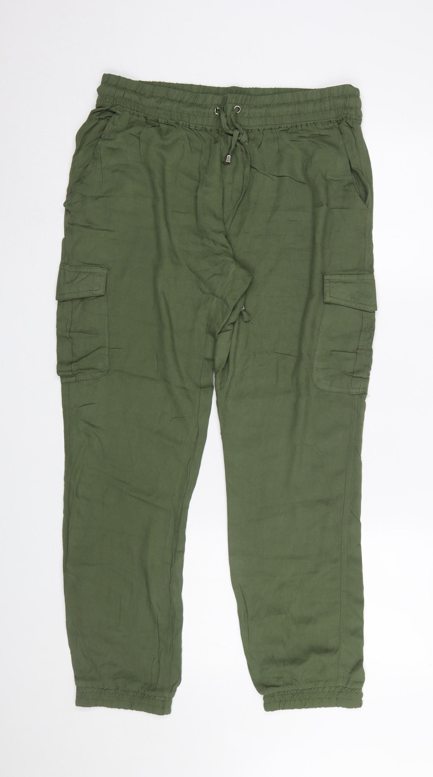 Womens UK Size XL Hailys Relaxed Fit Cargo Green Trousers