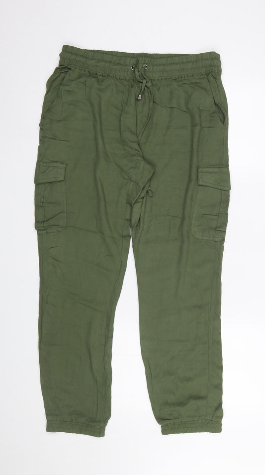 Womens UK Size XL Hailys Relaxed Fit Cargo Green Trousers