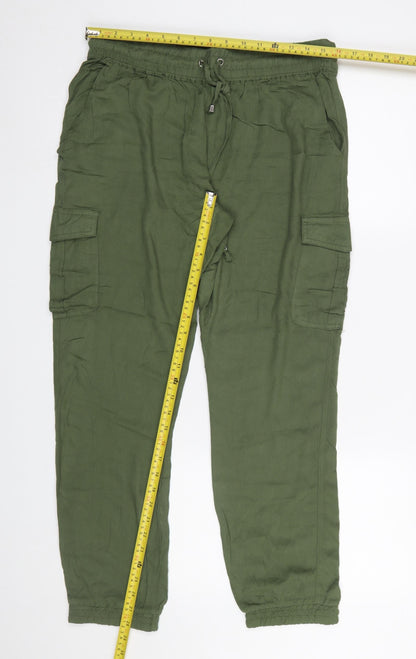 Womens UK Size XL Hailys Relaxed Fit Cargo Green Trousers