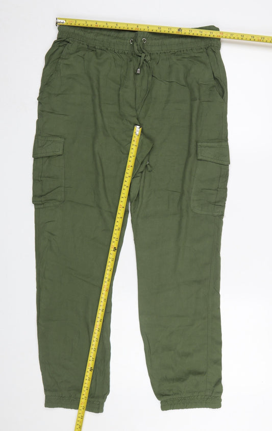 Womens UK Size XL Hailys Relaxed Fit Cargo Green Trousers