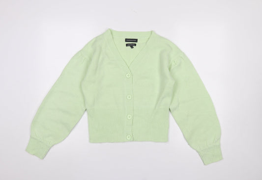 Womens UK Size XS Wednesday's Girl Green Cardigan Jumper