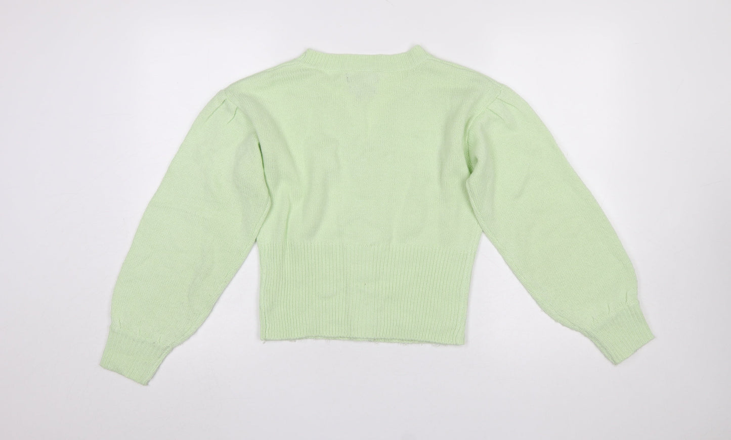 Womens UK Size XS Wednesday's Girl Green Cardigan Jumper