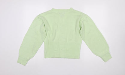 Womens UK Size XS Wednesday's Girl Green Cardigan Jumper