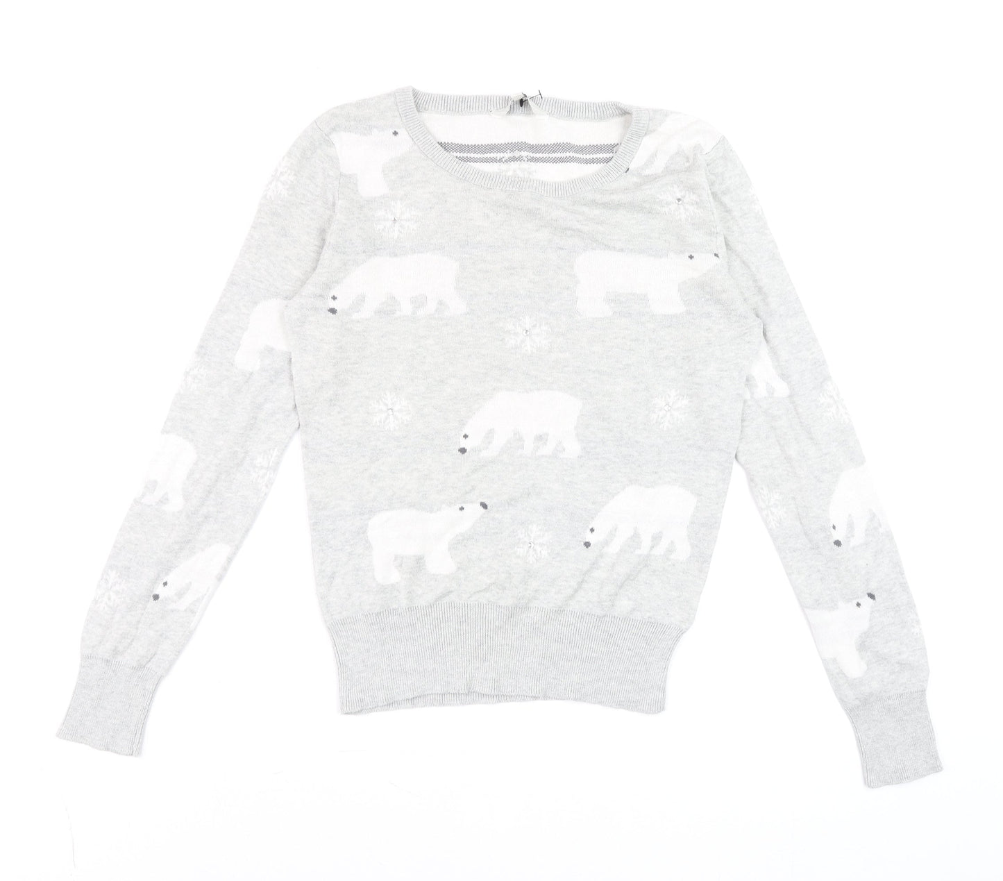 Womens UK Size 10 Peacocks Grey Pullover Jumper
