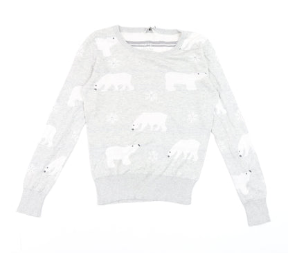 Womens UK Size 10 Peacocks Grey Pullover Jumper