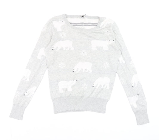 Womens UK Size 10 Peacocks Grey Pullover Jumper