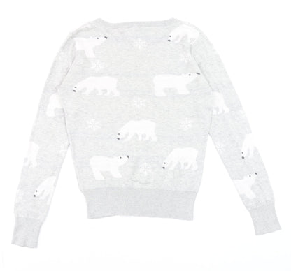 Womens UK Size 10 Peacocks Grey Pullover Jumper