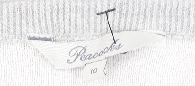 Womens UK Size 10 Peacocks Grey Pullover Jumper