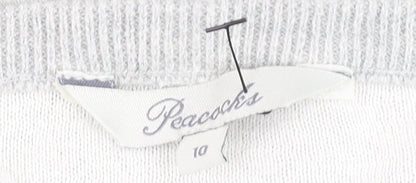 Womens UK Size 10 Peacocks Grey Pullover Jumper