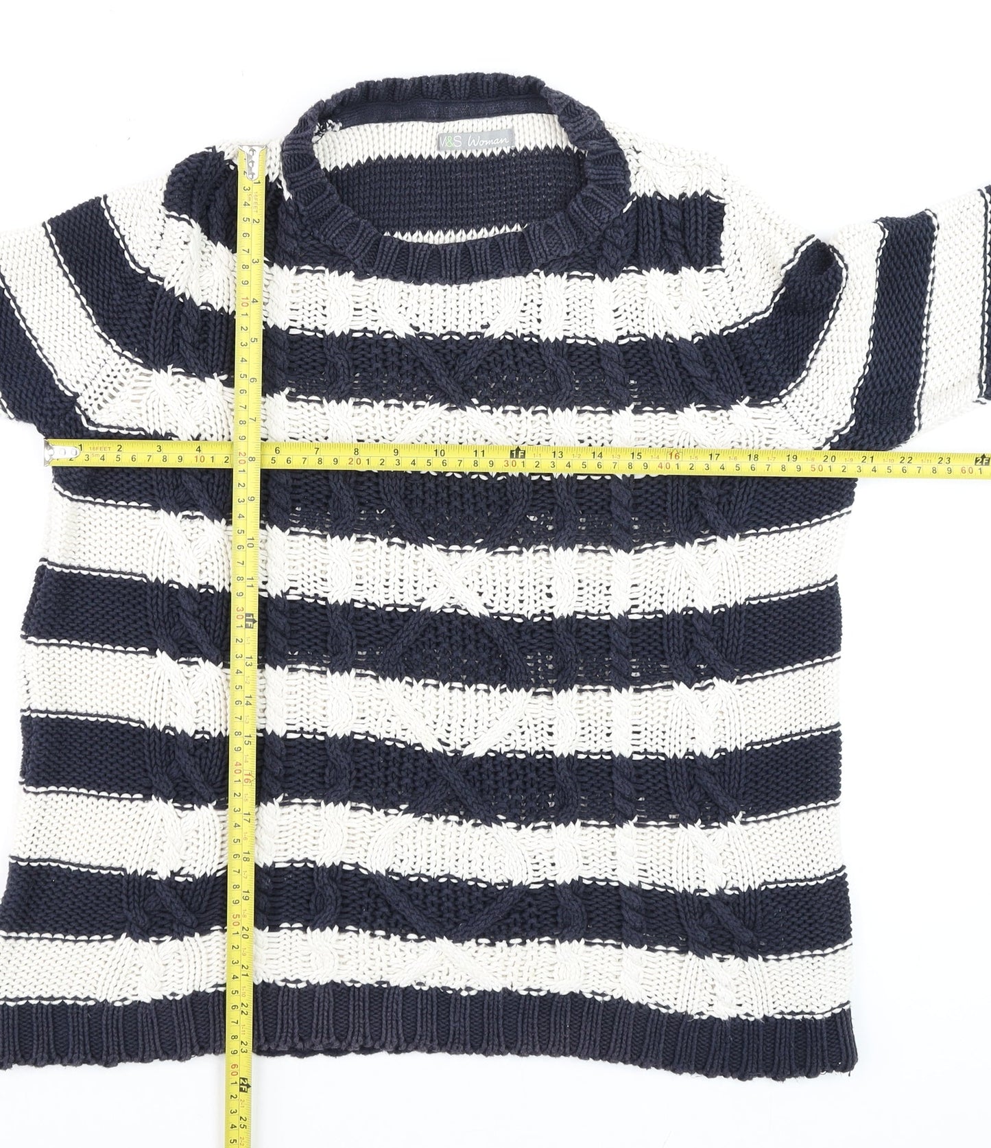 Womens UK Size M Marks and Spencer Blue Pullover Jumper