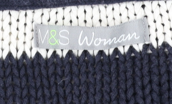 Womens UK Size M Marks and Spencer Blue Pullover Jumper