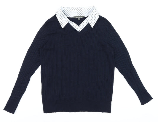 Womens UK Size 14 Bonmarché Blue Classic Button-Up