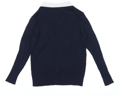 Womens UK Size 14 Bonmarché Blue Classic Button-Up