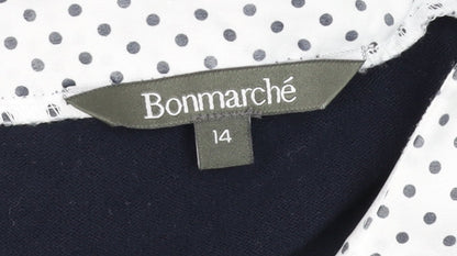 Womens UK Size 14 Bonmarché Blue Classic Button-Up