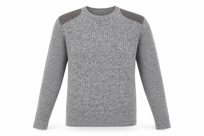 Twisted Soul Men's Grey Knit Long Sleeve Crew Neck Jumper M