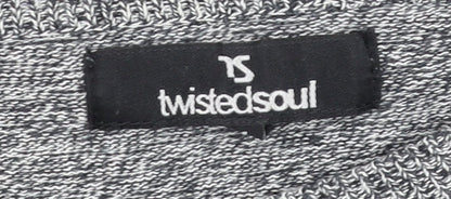 Twisted Soul Men's Grey Knit Long Sleeve Crew Neck Jumper M