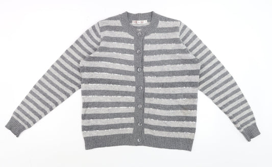 Womens UK Size 14 EWM Grey Cardigan Jumper