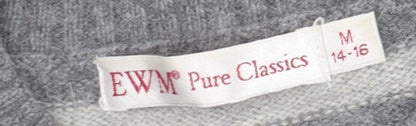 Womens UK Size 14 EWM Grey Cardigan Jumper