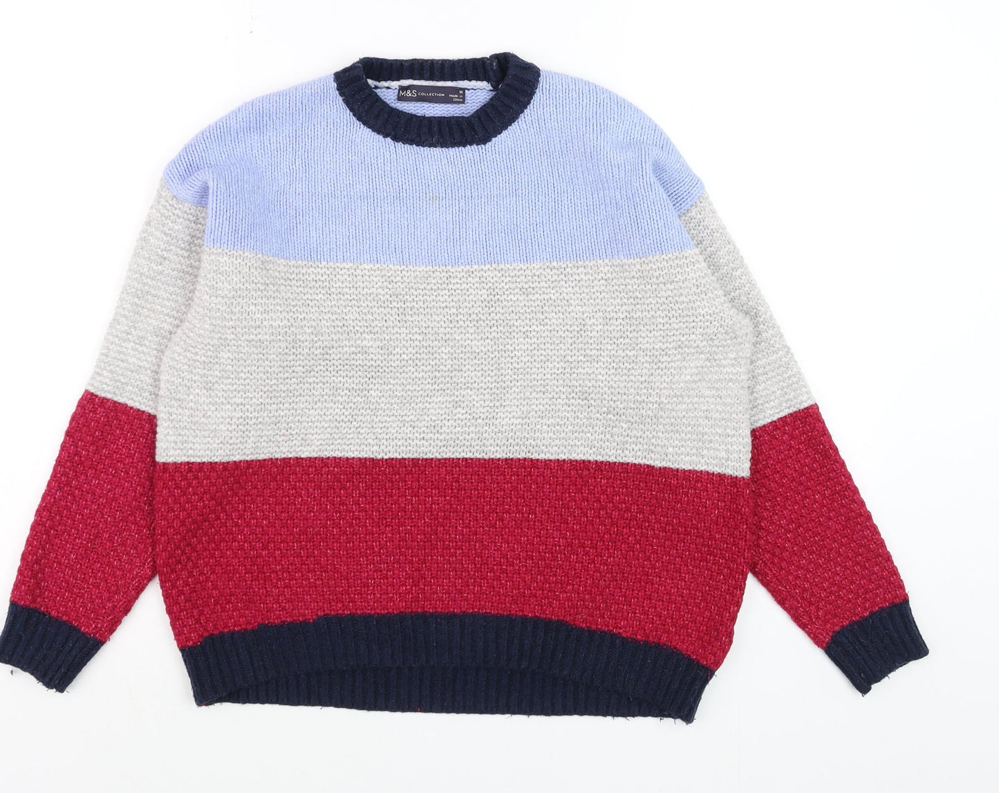 Mens UK Size M Marks and Spencer Multicoloured Pullover Jumper