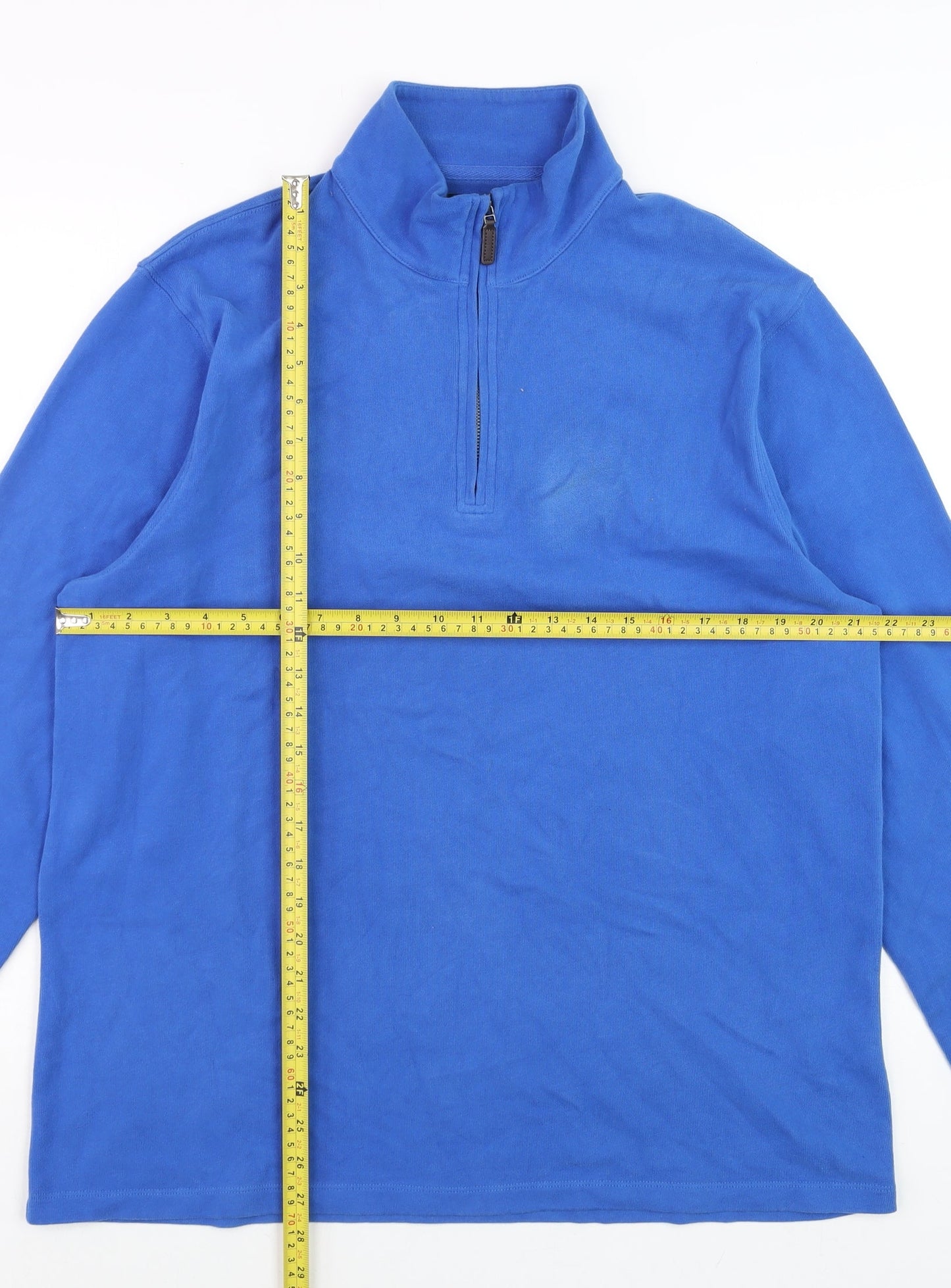 Mens UK Size L J.Crew Mercantile Blue 1/4 Zip Jumper