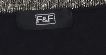 F&F Women’s Black Beaded Shoulder Jumper Dress Size 6