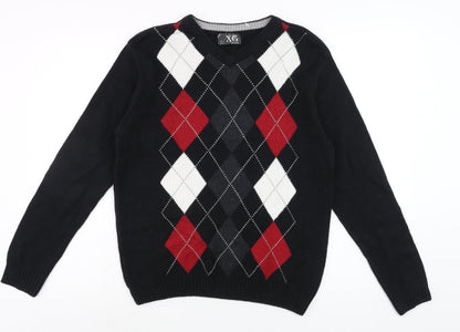 Mens UK Size L XG Black Pullover Jumper