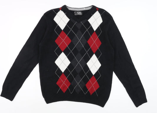 Mens UK Size L XG Black Pullover Jumper