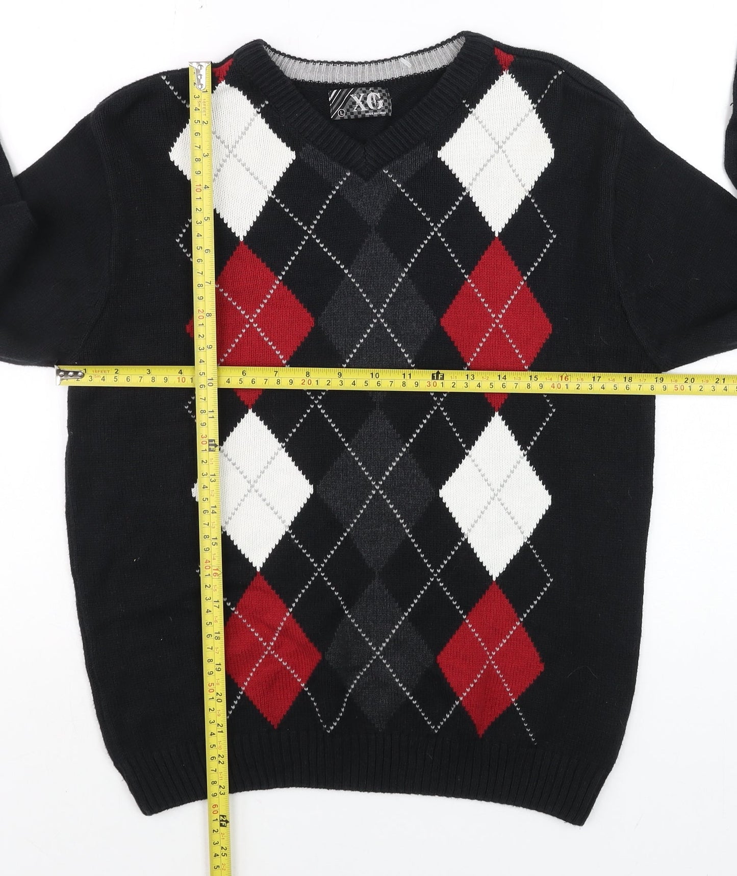 Mens UK Size L XG Black Pullover Jumper