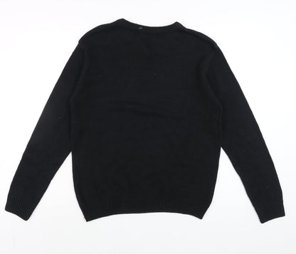 Mens UK Size L XG Black Pullover Jumper