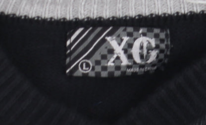 Mens UK Size L XG Black Pullover Jumper