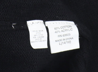 Mens UK Size L XG Black Pullover Jumper