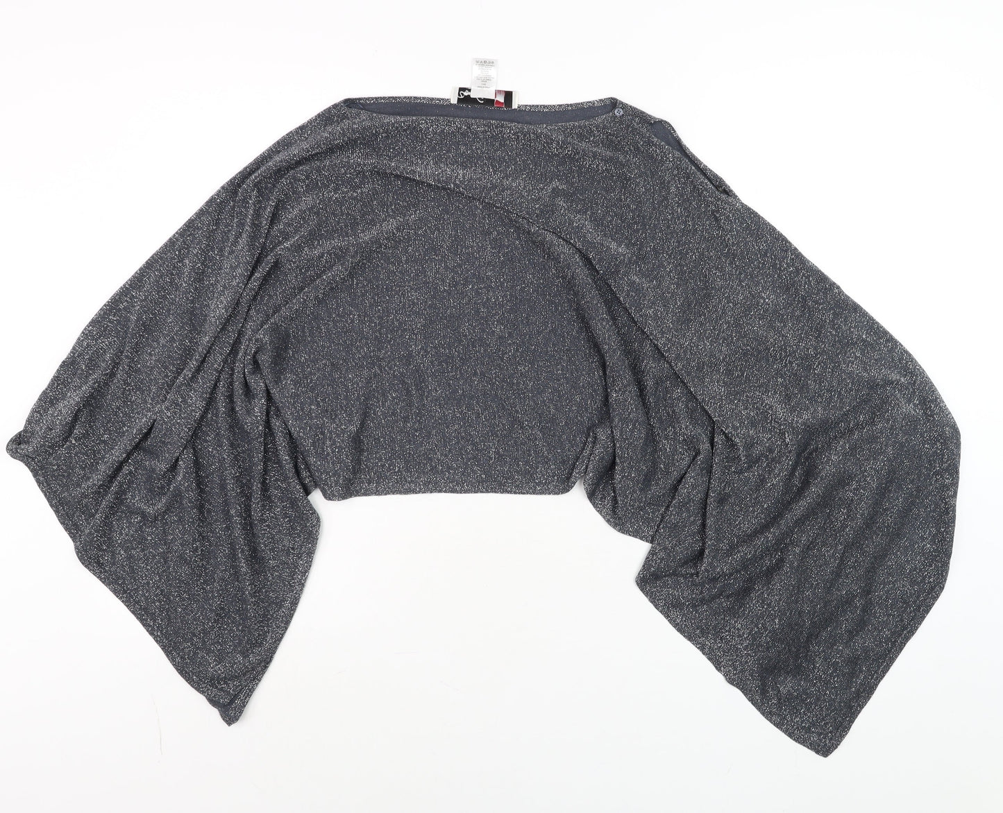 Womens UK Size One Size Damsel in a Dress Grey Wrap Blouse