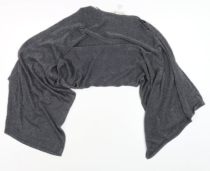 Womens UK Size One Size Damsel in a Dress Grey Wrap Blouse