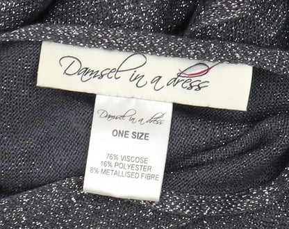Womens UK Size One Size Damsel in a Dress Grey Wrap Blouse