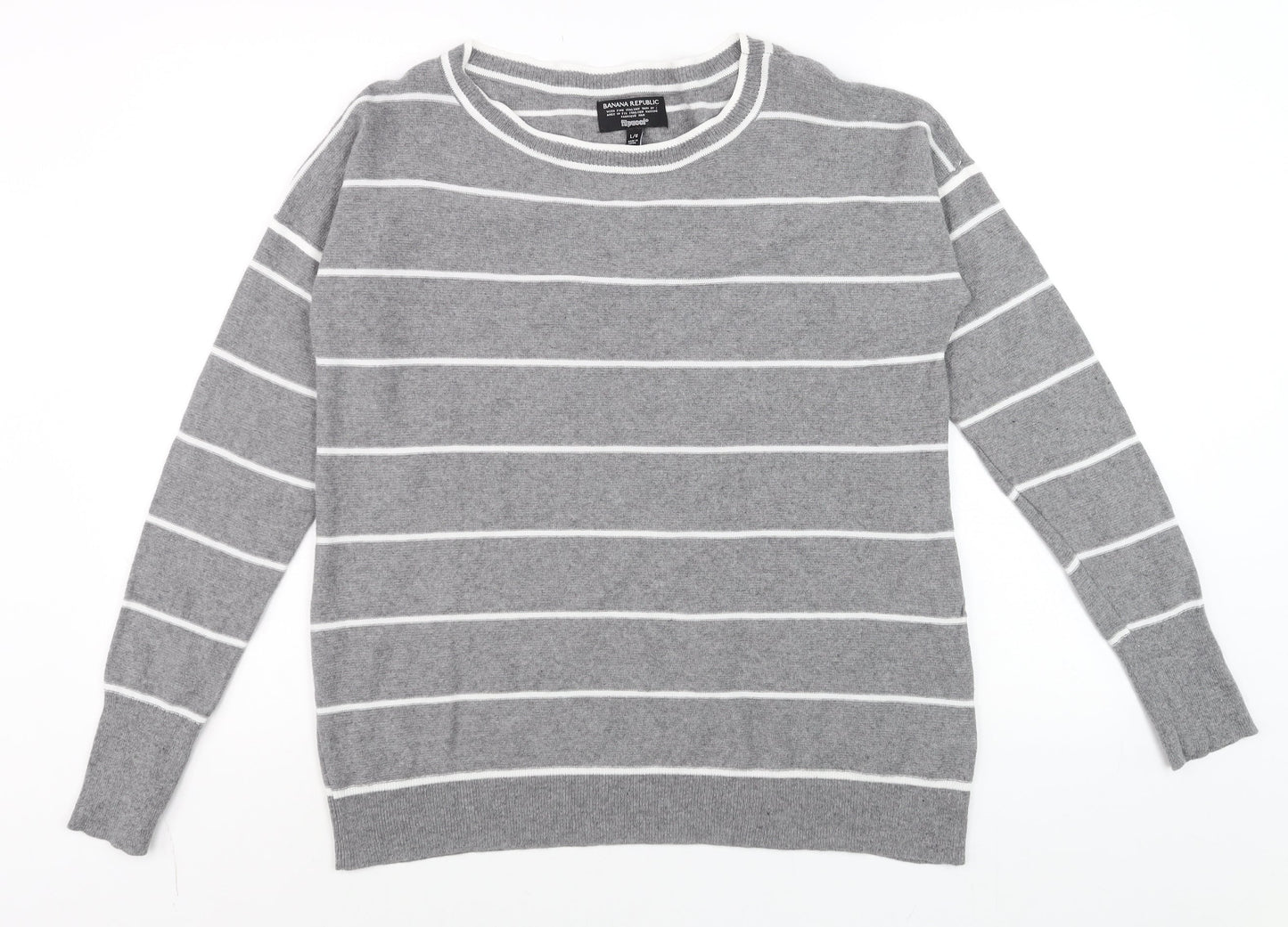 Mens UK Size L Banana Republic Grey Pullover Jumper