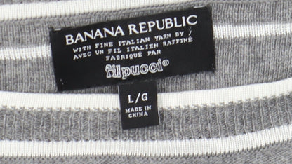 Mens UK Size L Banana Republic Grey Pullover Jumper