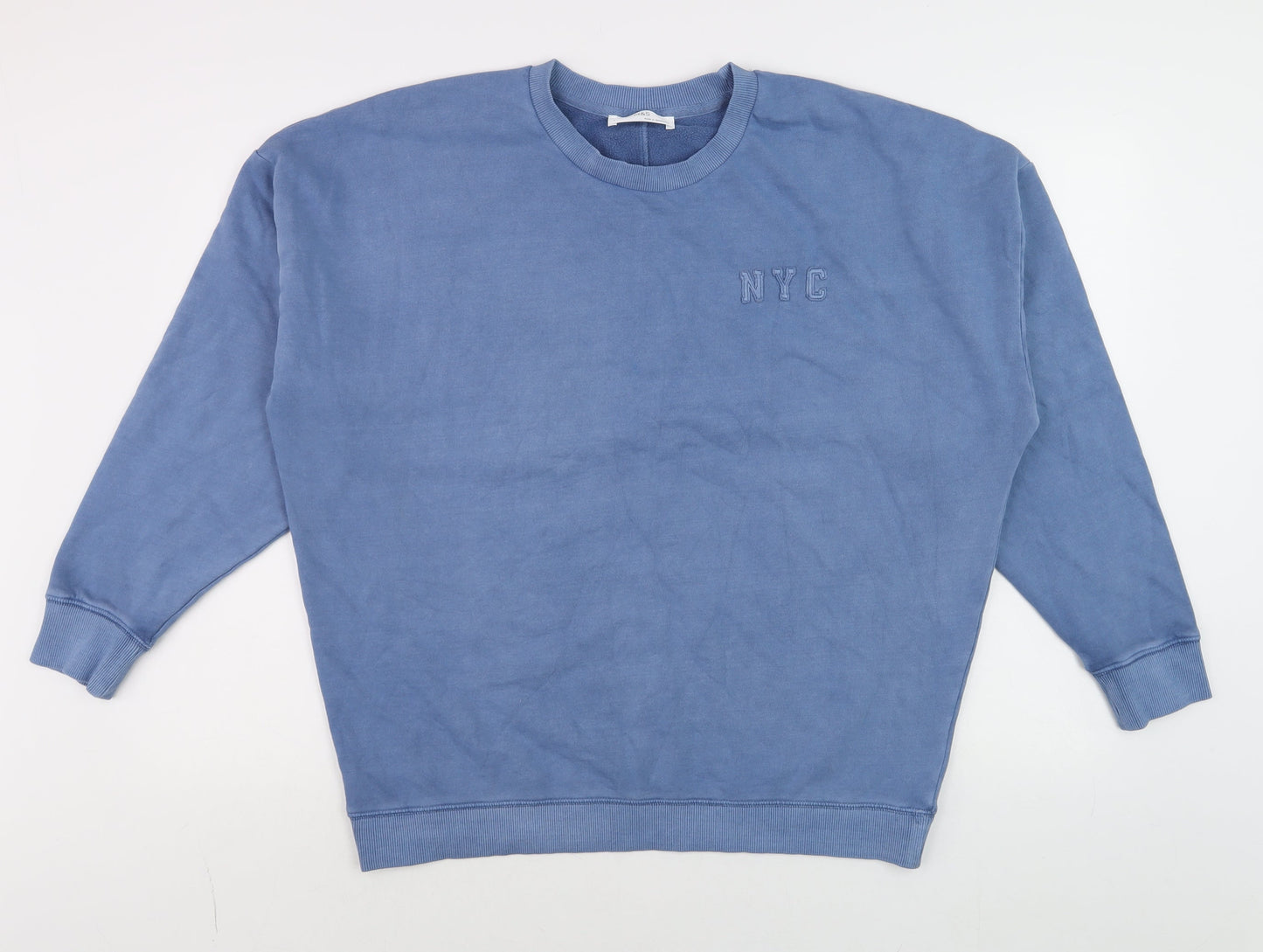 Mens UK Size S Marks and Spencer Blue Pullover Jumper