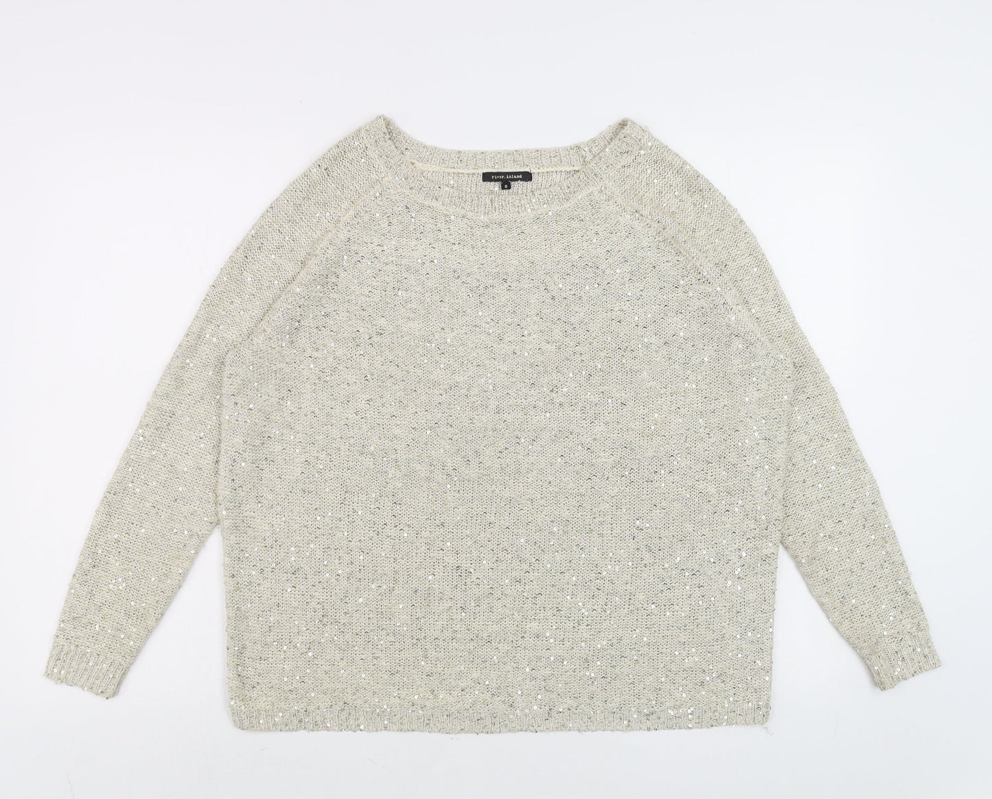 Womens UK Size 8 River Island Beige Pullover Jumper
