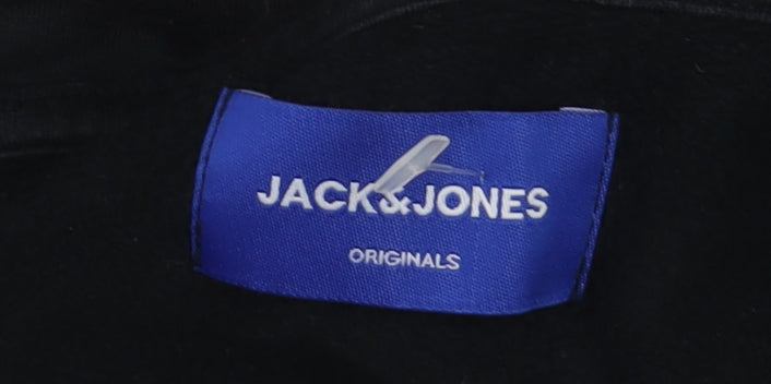 Mens UK Size S JACK & JONES Black Full Zip Hoodie