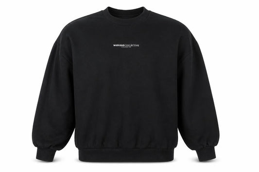 Front view of ASOS DESIGN unisex black logo pullover sweatshirt l