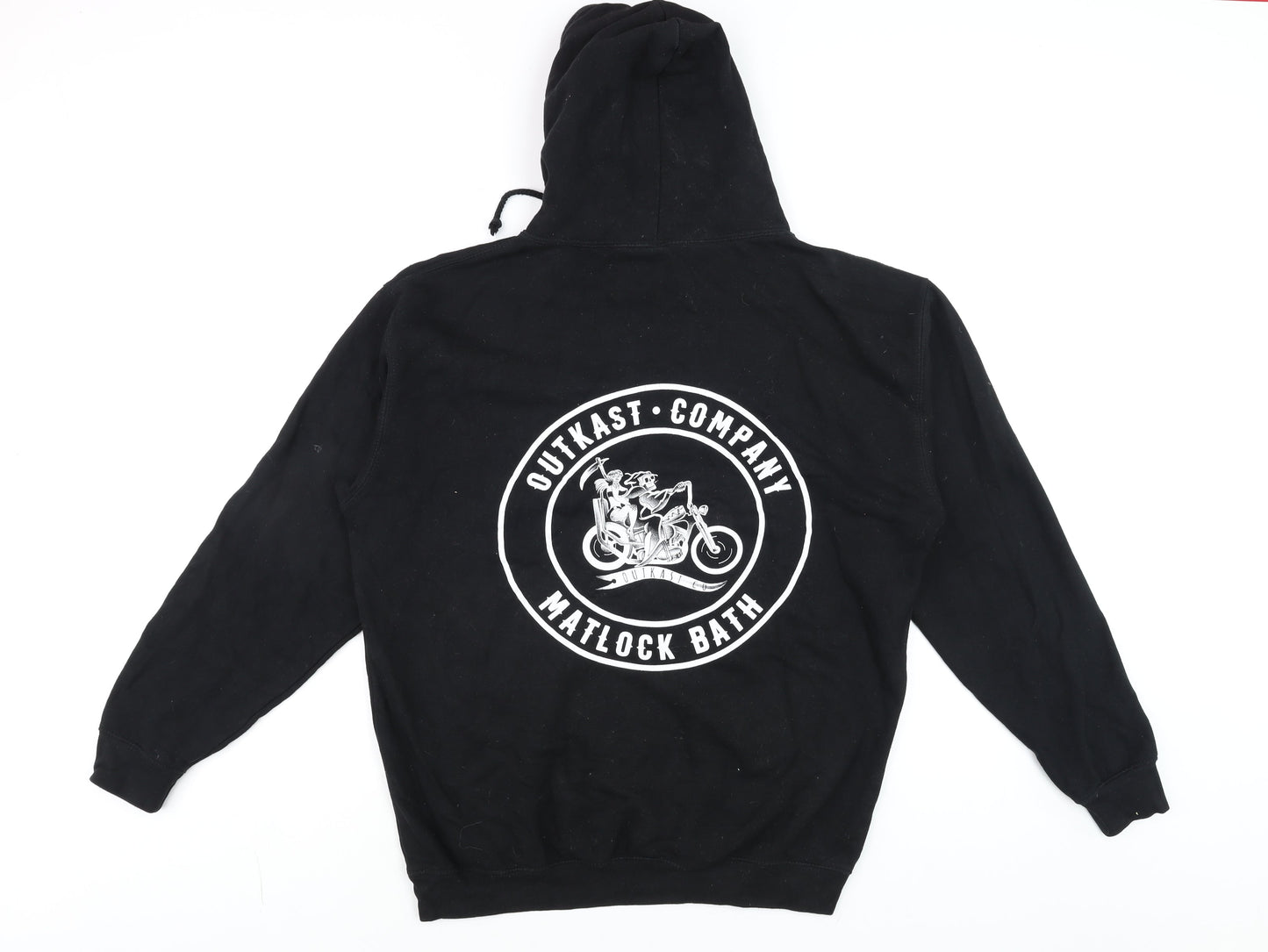 Mens UK Size L Just Hoods Black Pullover Hoodie