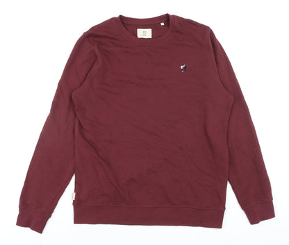 Mens UK Size L A-dam Red Pullover Sweatshirt