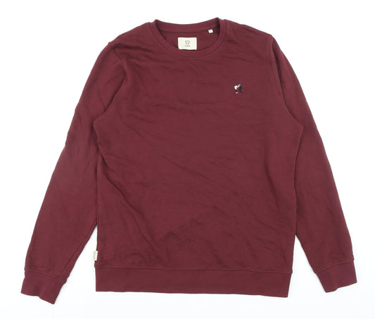 Mens UK Size L A-dam Red Pullover Sweatshirt