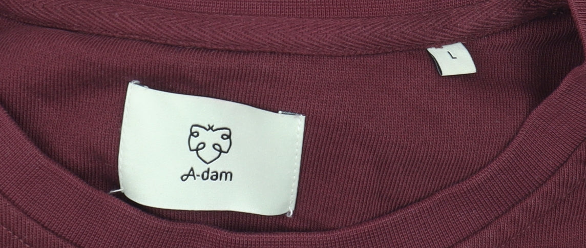 Mens UK Size L A-dam Red Pullover Sweatshirt