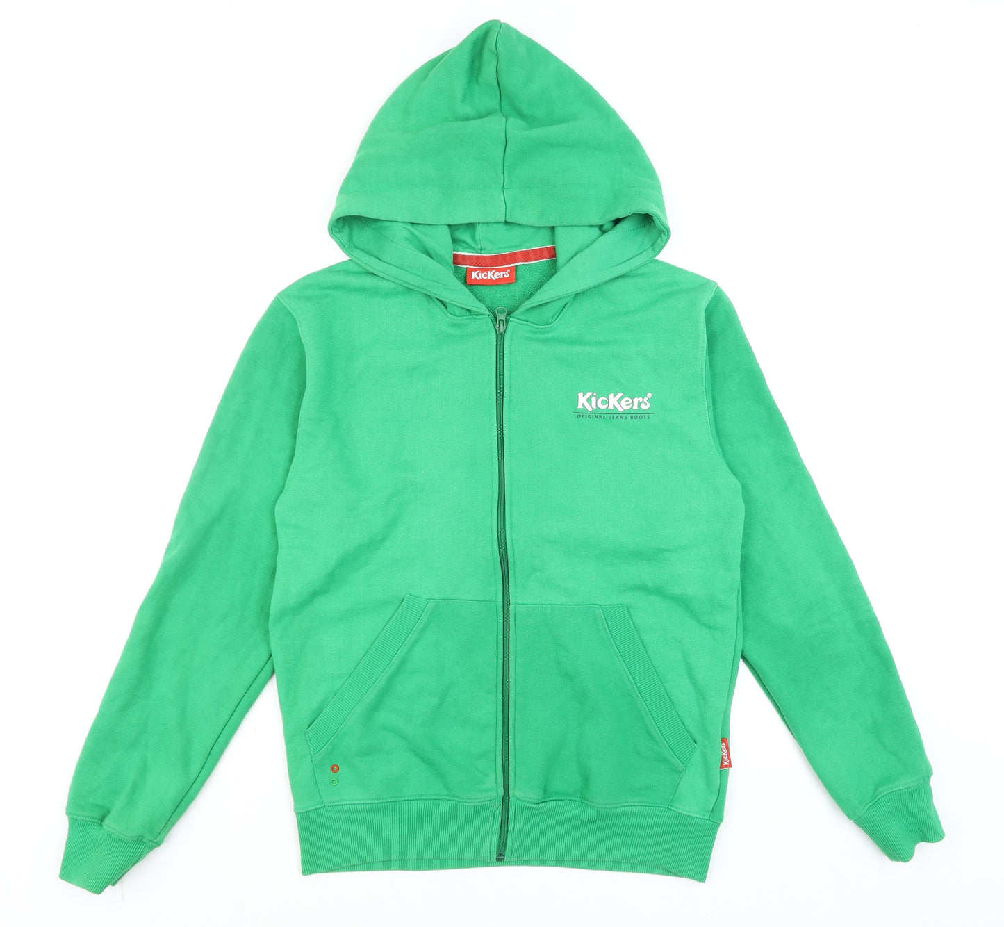 Mens UK Size M Kickers Green Full Zip Hoodie